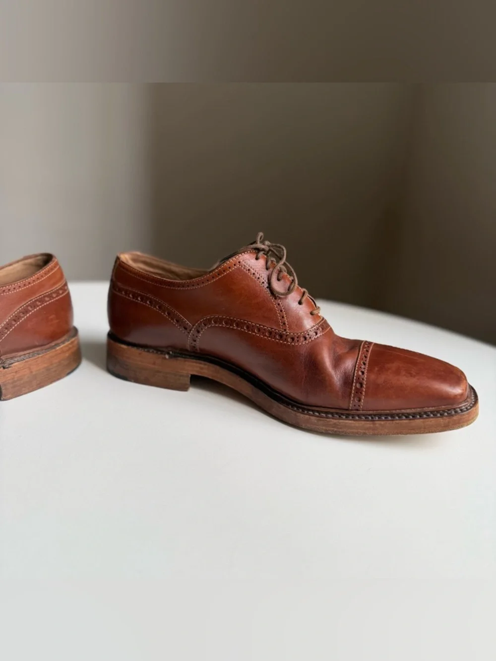 To Boot New York Derrick 9 1/2 Hand Made Italy Brown Leather Oxford Dress Shoes